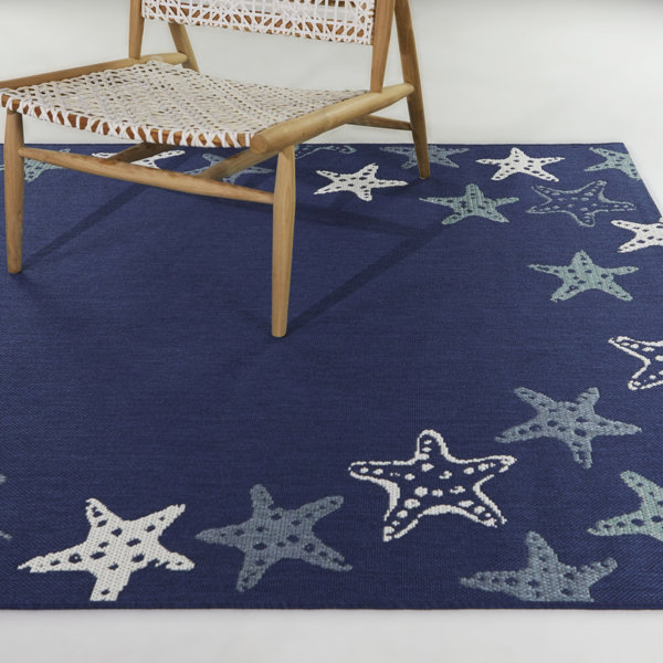 Dovecove Rouillard Dark Blue Indoor/Outdoor Rug Wayfair